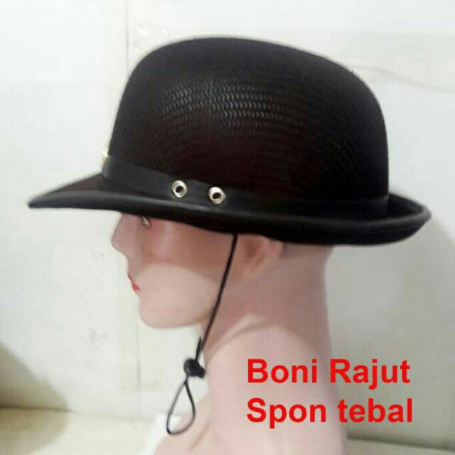 Topi pramuka putri boni motif rajut model polwan