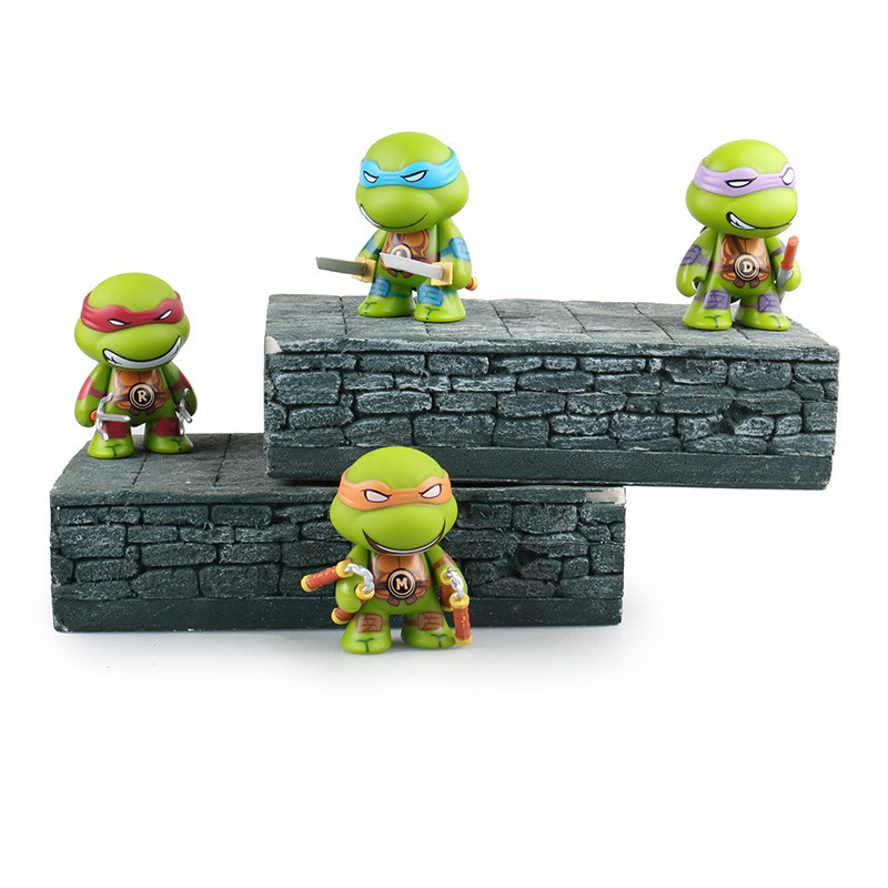 1pcs Ninjaed God Remaja Mutan Ninja Turtles TMNT Action Figure PVC Kartun Ninja Turtles Boneka Dengan Senjata Mainan Anak