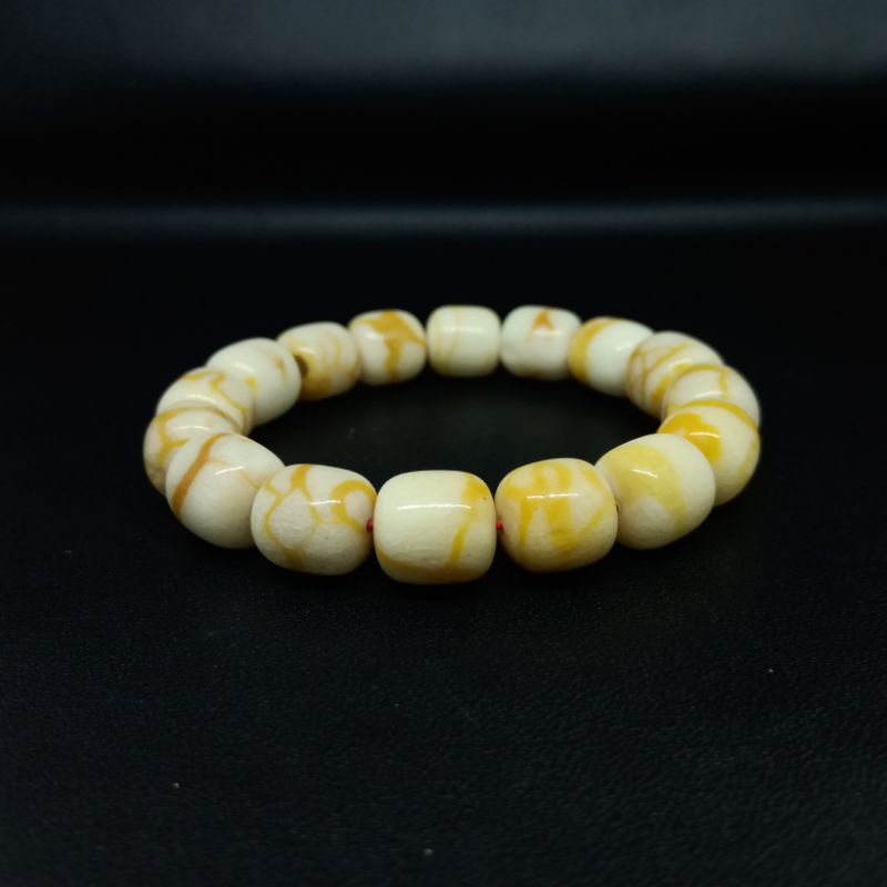 Gelang Batu Coral Marjan Putih Asli Size 11mm Motif Tabung &amp; Bulat ORIGINAL!!!