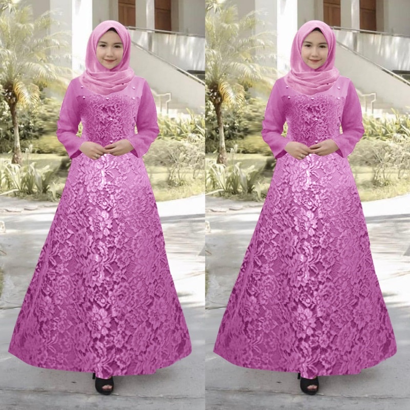 GAMIS MAXI GUCHIKA (SIZE S/M, L, XL,XXL) BRUKAT TIMBUL TULANG(GOOD QUALITY)(READY GAMIS ANAK)