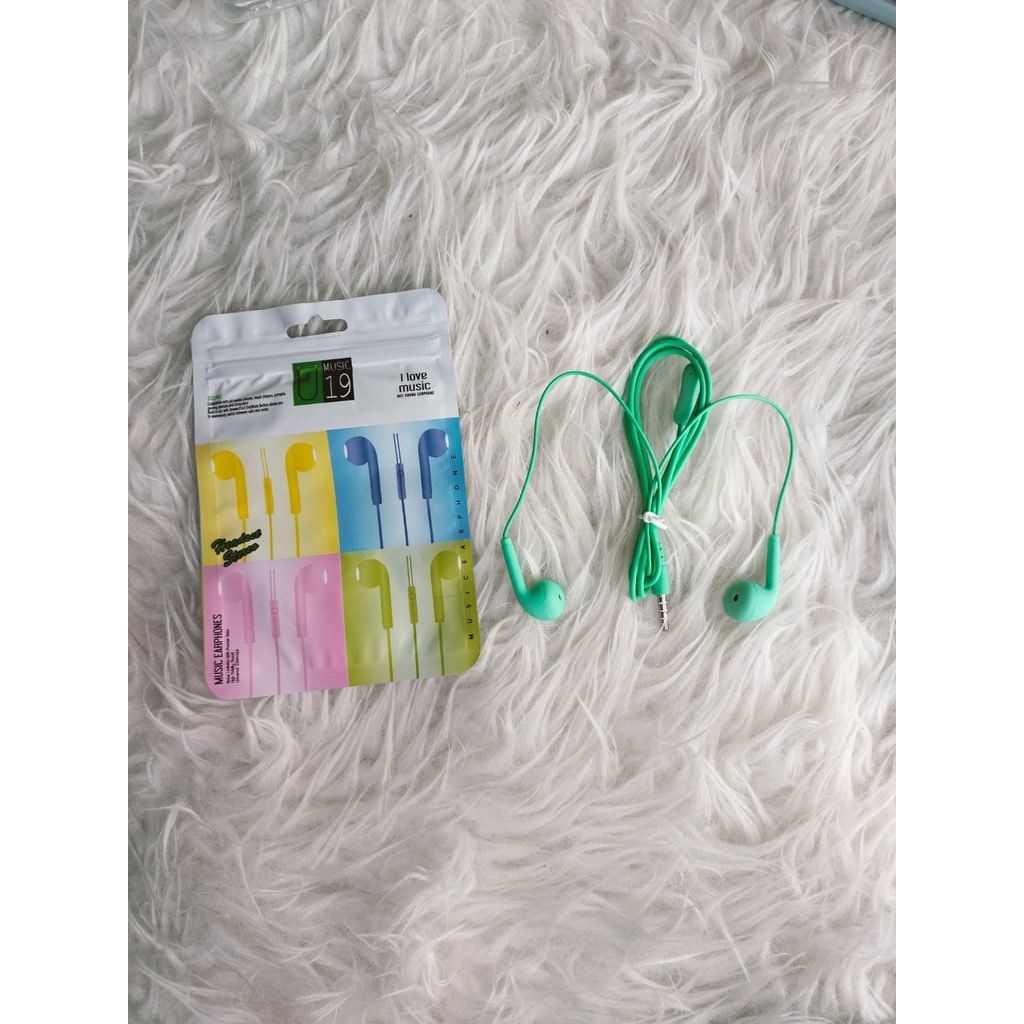 HF handsfree  U19 macaron + pack import HF Extra Bass