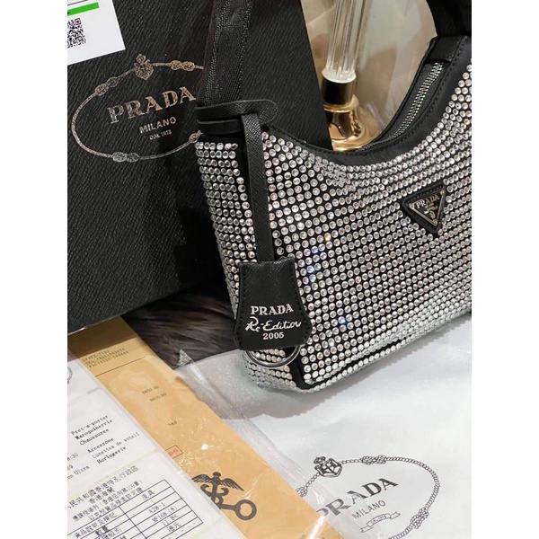 NEW ITEM tas pr4d4 fuji hobo bling bling free box