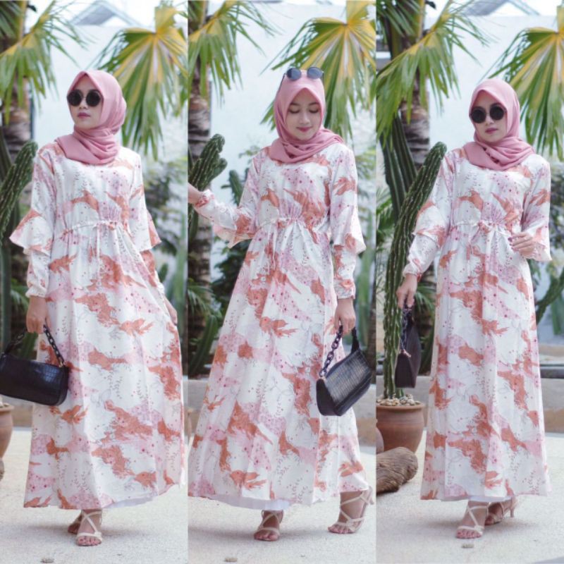 Home dress Maxmara Flower | Maxidress Maxmara | Maxidress Murah | Maxidress Wanita