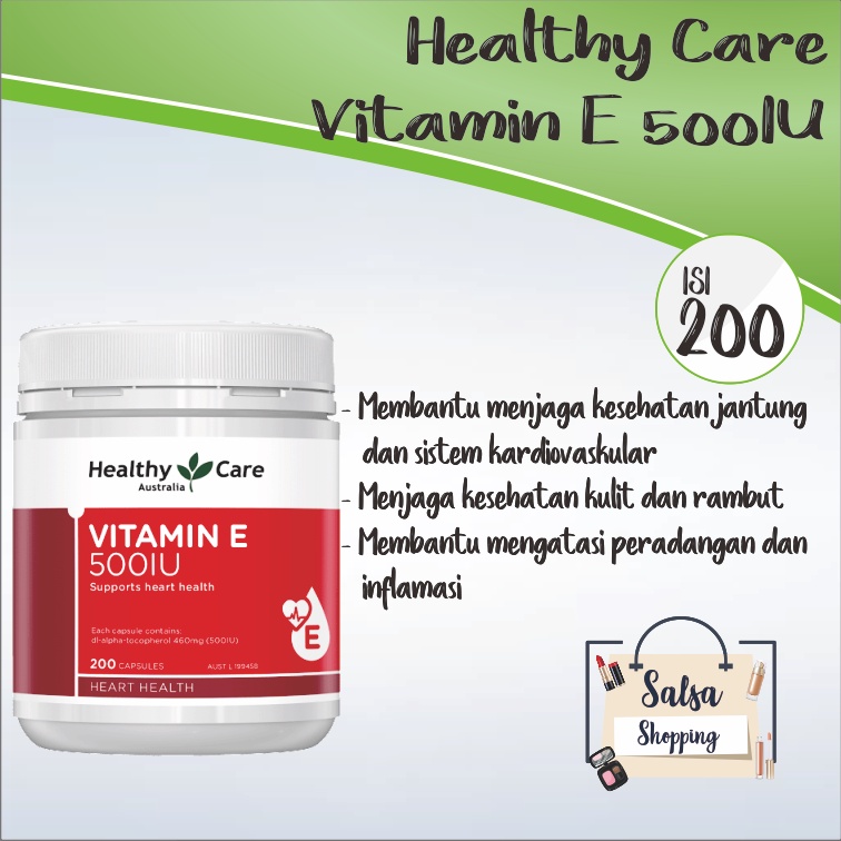 Healthy Care Vitamin E 500 IU 200 Capsules