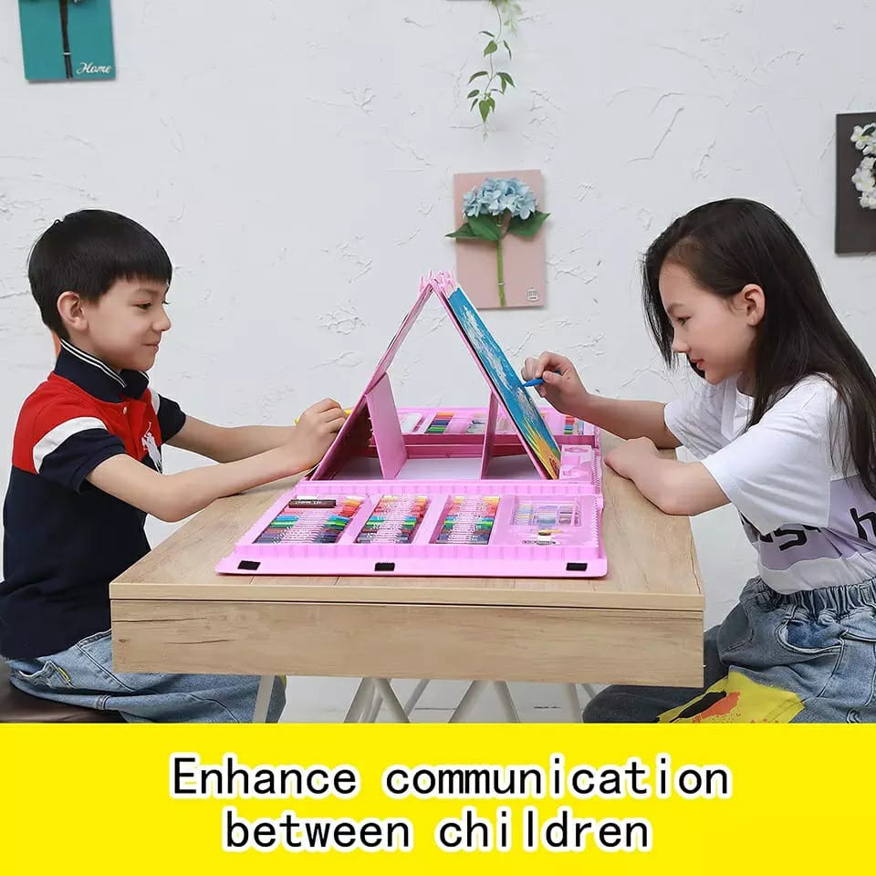 crayon set 208 pcs krayon mewarnai alat menggambar melukis anak anak