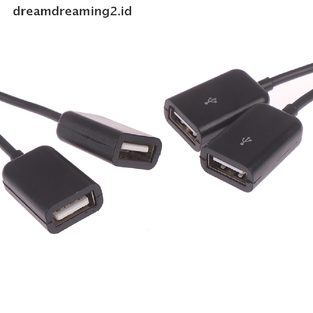 (Hot Style You Like) Adaptor Splitter Kabel Micro Usb / Type C Ke 2 Otg Female