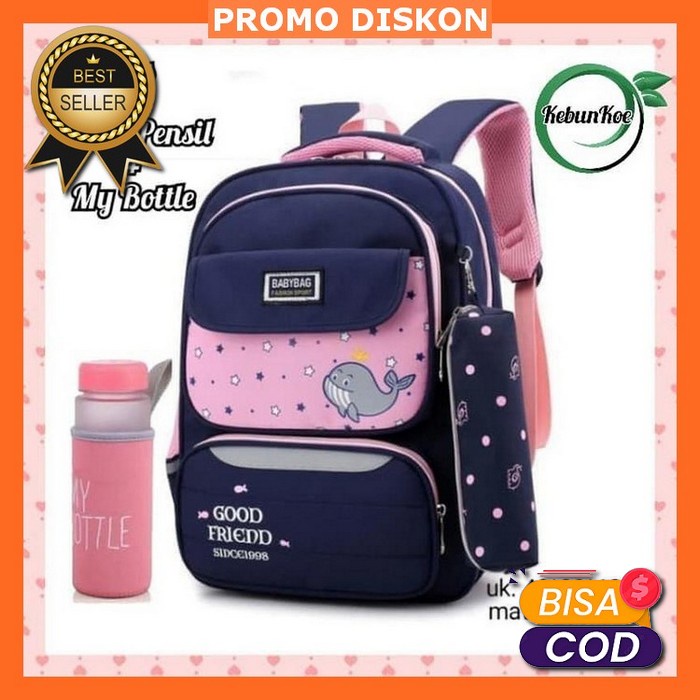 2021 Baru Pola Ksatria Tas Sekolah 1-3-6 Kelas Anak Laki-Laki Perempuan Anak Tahan Air Ransel Tulang