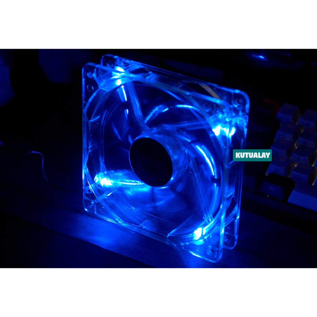 Fan Zalman 12cm Transparan LED Blue 120mm Kipas Casing Case Komputer CPU PC