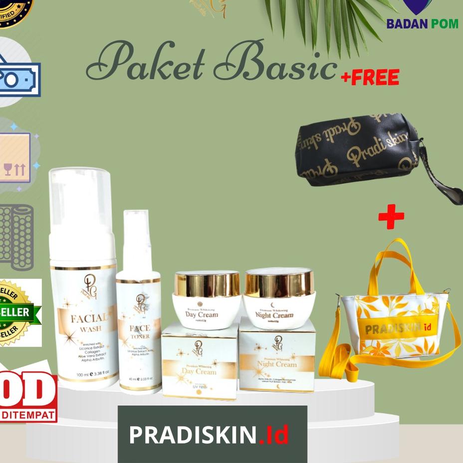 New Year Sale[LR 035]|Paket Skincare Pradiskin Glowing Premium Face Basic memutihkan (4in1)