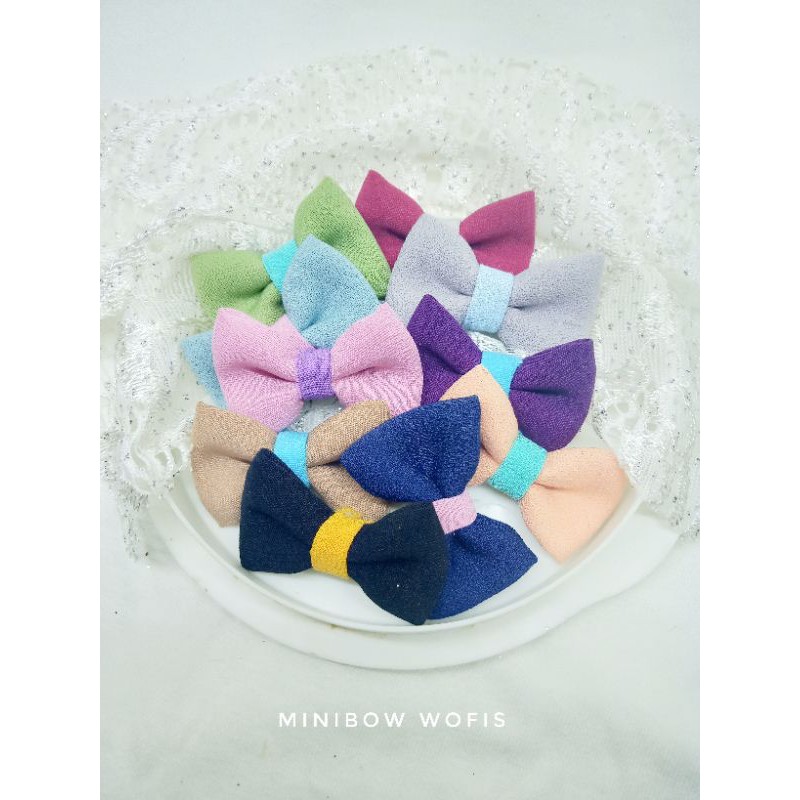 Bros minibow wolfis 4cm -  bros jilbab pita handmade - souvenir pernikahaan bros