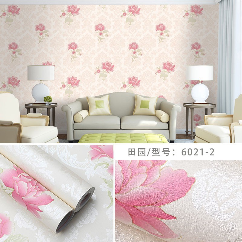 Wallpaper Sticker Dinding Motif Bunga Mawar Ungu Panjang 10Meter x Lebar 45cm