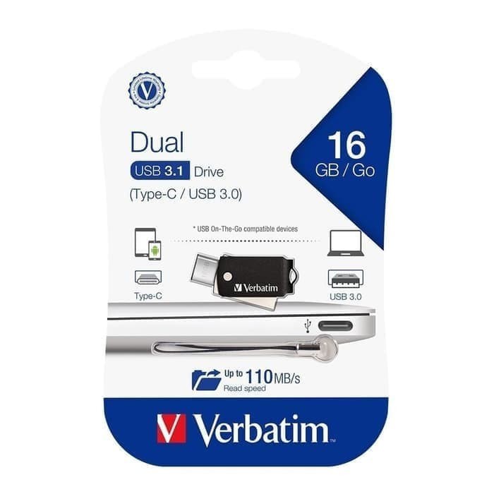 FLASHDISK USB OTG TYPE C USB 3.0 - 16GB VERBATIM