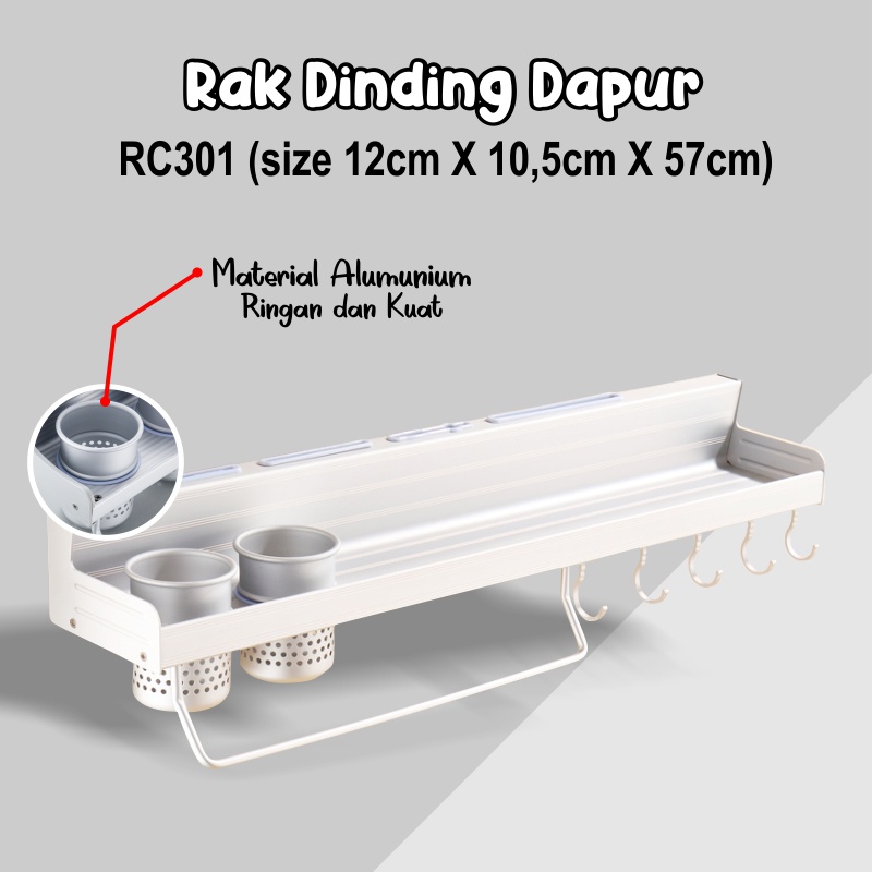 Rak Dinding Dapur Kitchen Organiser Serbaguna Tempat Alat masak Rak Tempat Bumbu