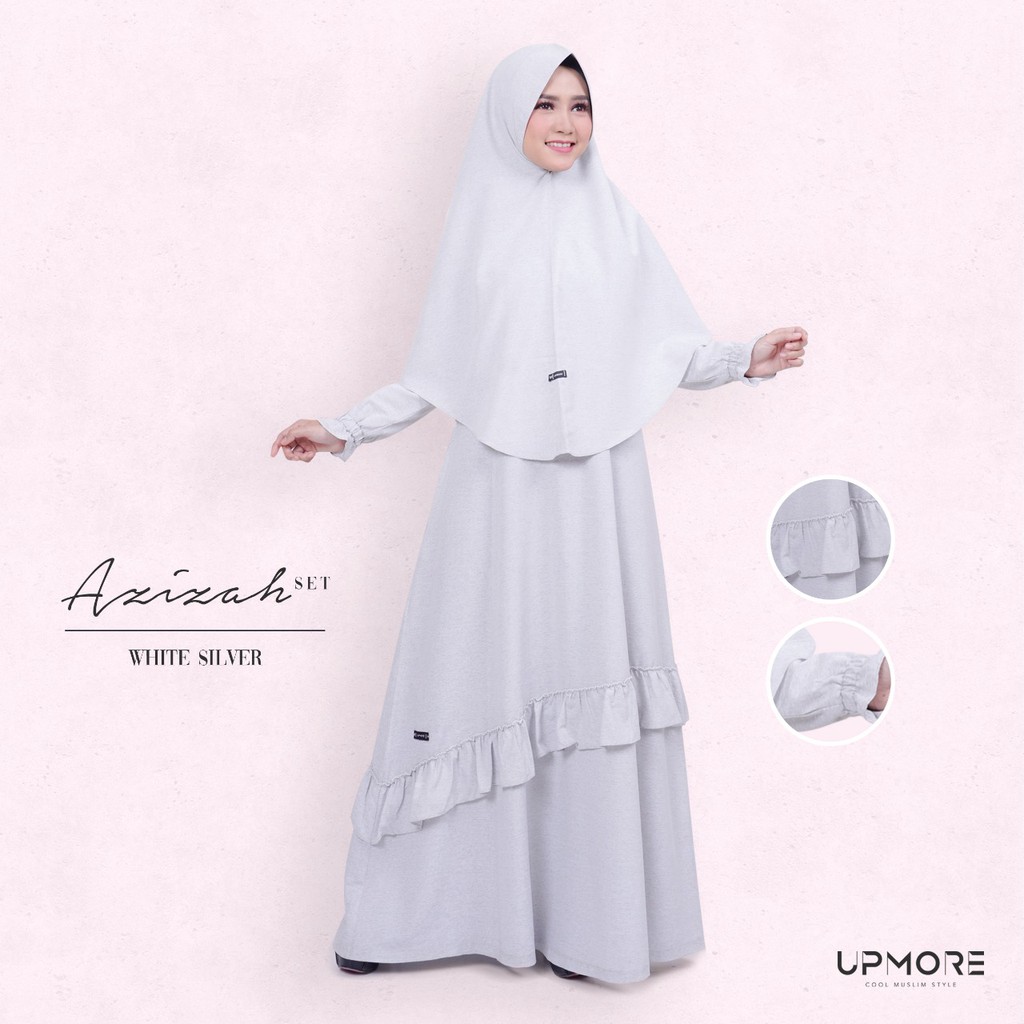 GAMIS PUTIH AZIZAH SILVER WHITE UM 001