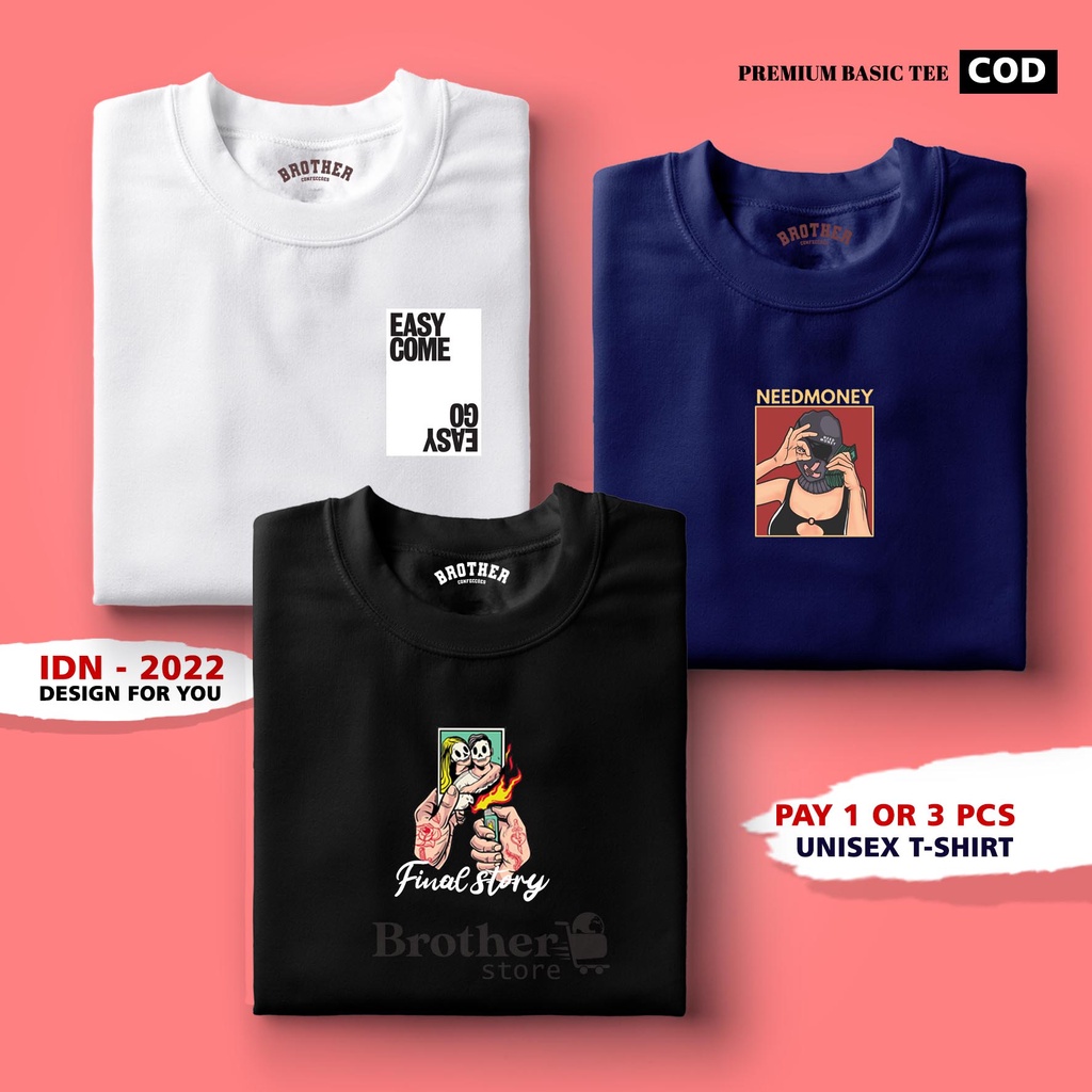 BUY 1 OR 3 PCS ( PROMO COD ) BROTHER STORE / Kaos Distro100% Catoon Combed 30s / ArticelEFN