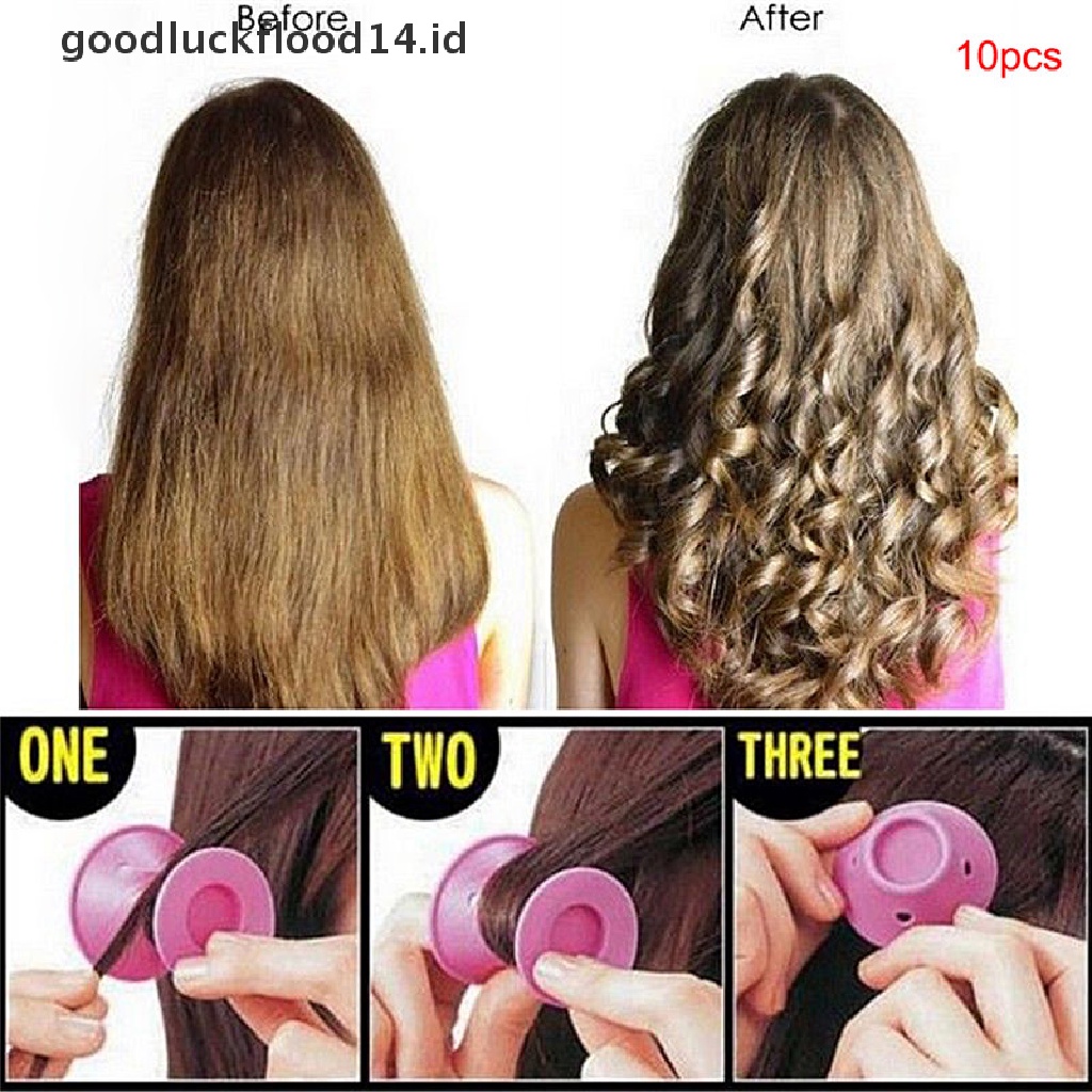 [OOID] 10pcs Beauty Women Roll Hair Maker Curlers Roller Soft Silicone DIY Cosmetic ID