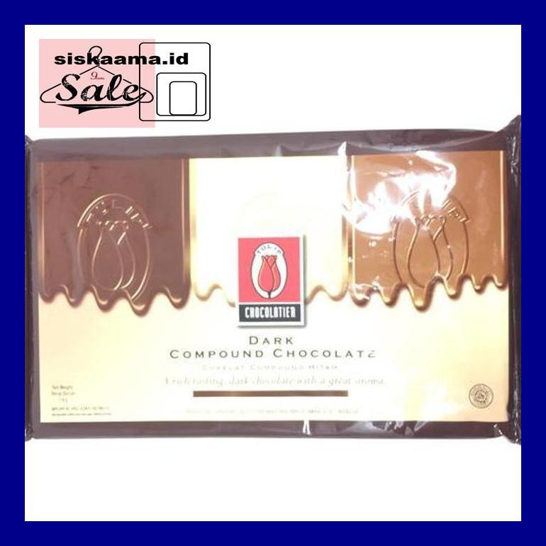 

A40D0Yh Dark Chocolate Compound Tulip 1Kg / Cokelat Batang Tulip Dark 1Kg D50Tr40V