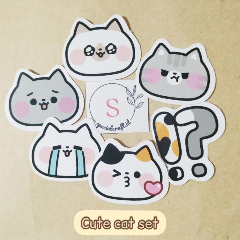 

Cute cat Sticker / stiker lucu deco/ sticker aesthetic / sticker deco