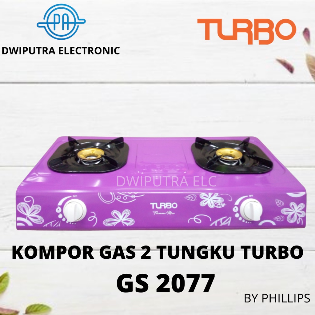 TURBO KOMPOR GAS GS2077 GS 2077 2 TUNGKU BY PHILIPS UNGU HIJAU COKLAT