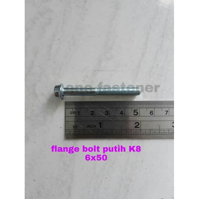 flange bolt PUTIH  6x50 K8