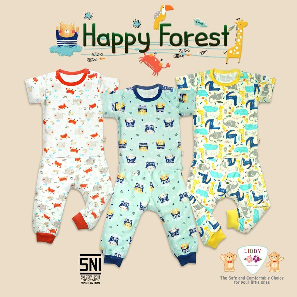 LIBBY BABY 1 / 3 Setelan Atasan Pendek + Celana Panjang Sunny Hill SML 2L XL XXL CBKS