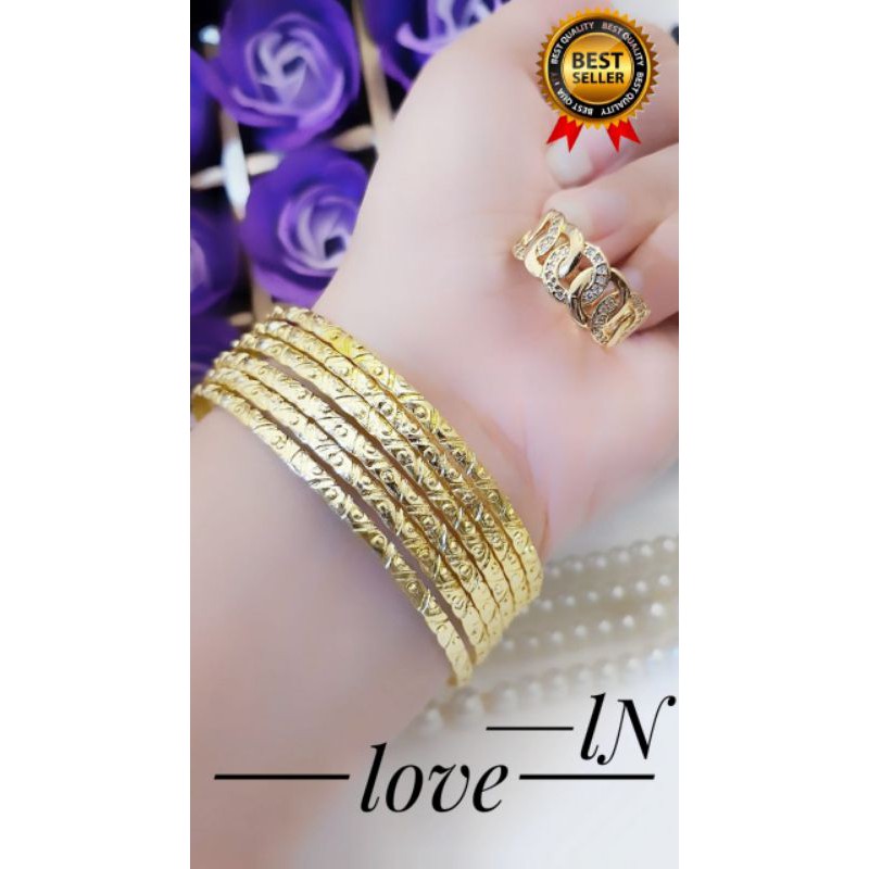 Gelang keroncong isi 6 plus cincin 8787