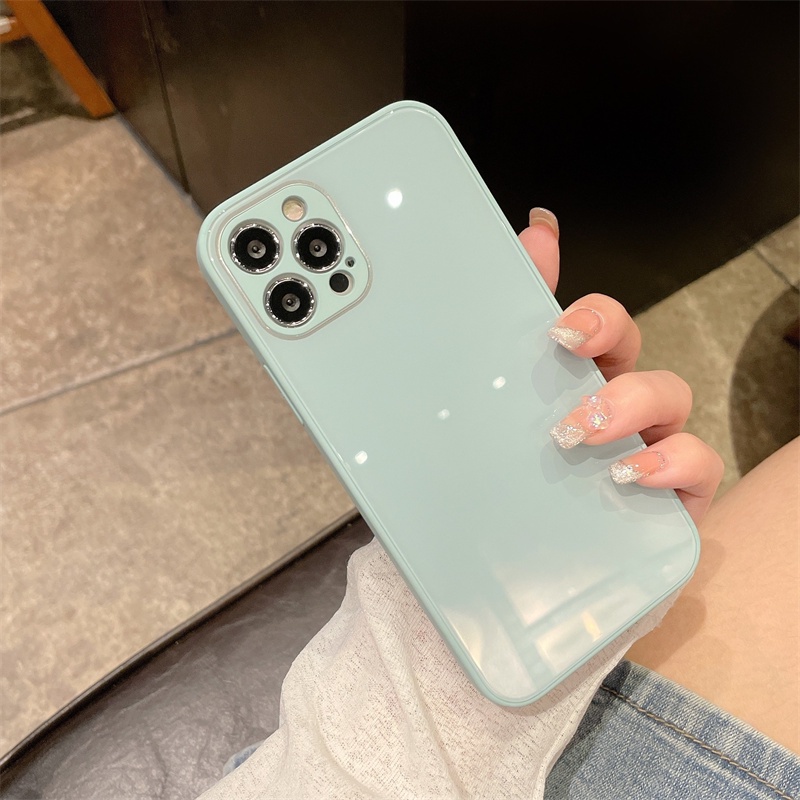 Hard Case Bahan Silikon Warna Permen Untuk iPhone 14 13 12 11 Pro X XS MAX XR