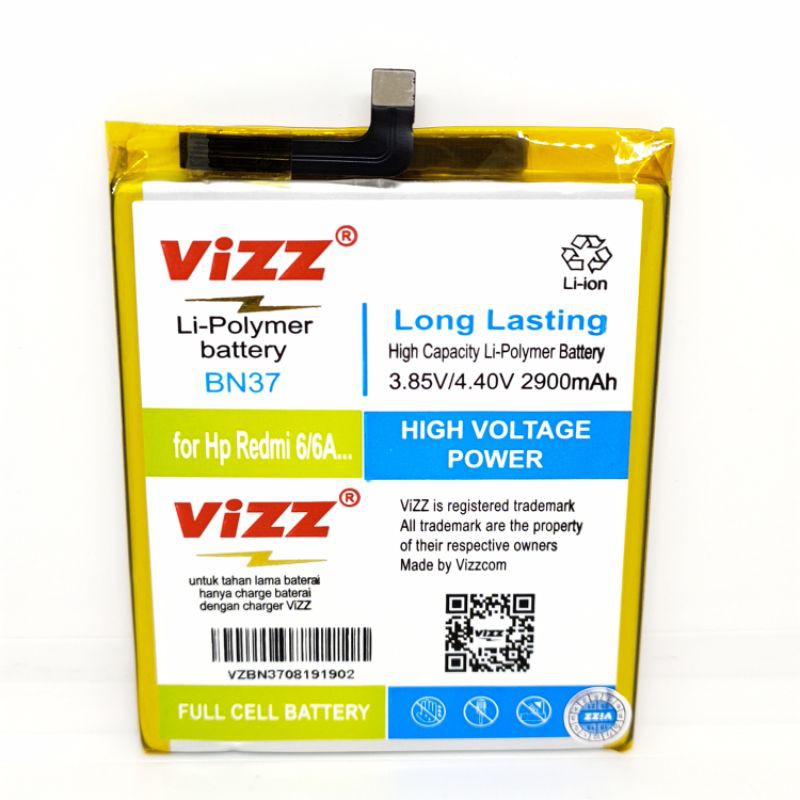 Baterai Batre Vizz Xiaomi Redmi 6 / Redmi 6A / BN37 Original Vizz