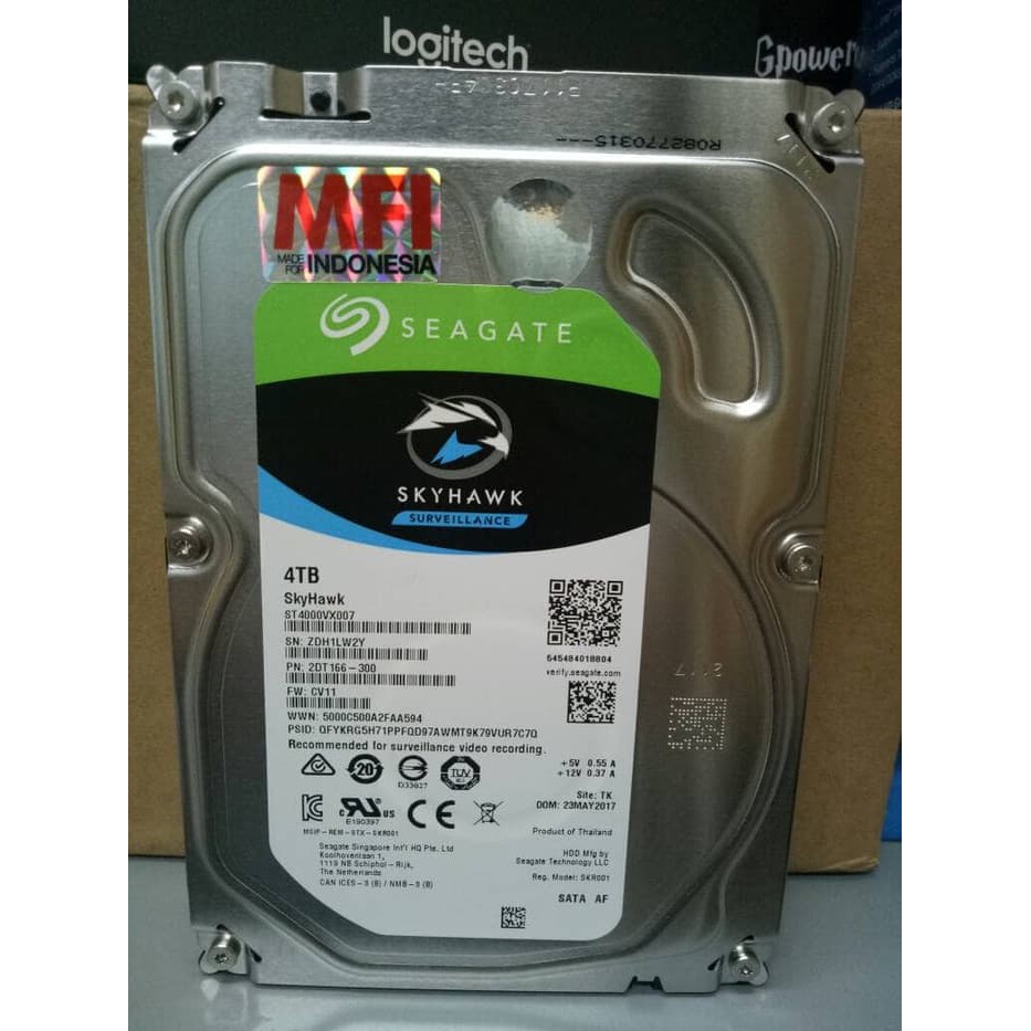 Seagate Skyhawk 4TB Harddisk CCTV Resmi