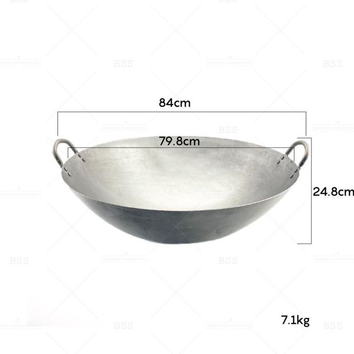 +++++] Wajan Besar Jumbo Iron Besi Penggorengan 73cm 80cm Kuali Goreng Wok