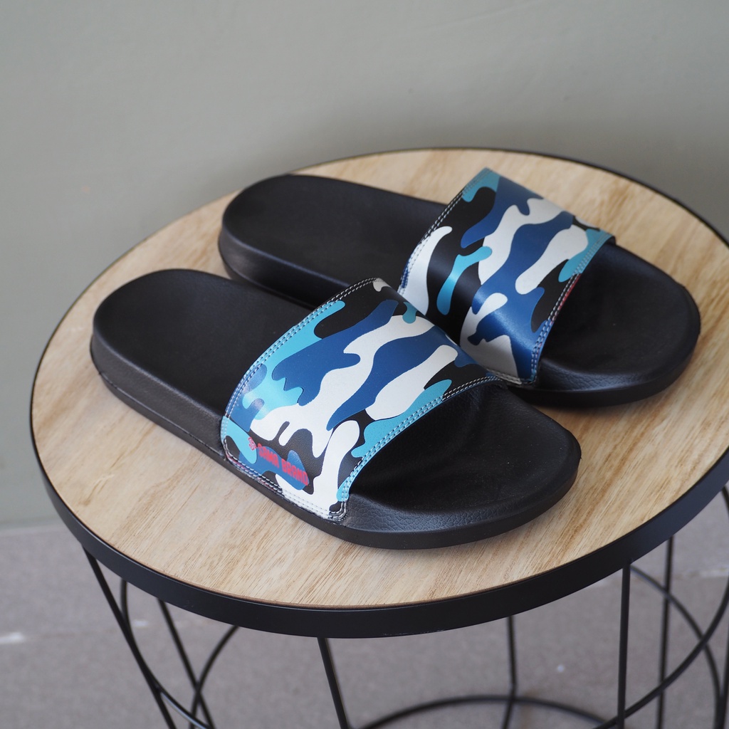 ART CAMO NAVY | Sandal Slide Pria Flip Flop Ringan Slip Slop Sendal Jepit Santai Simple Footwear