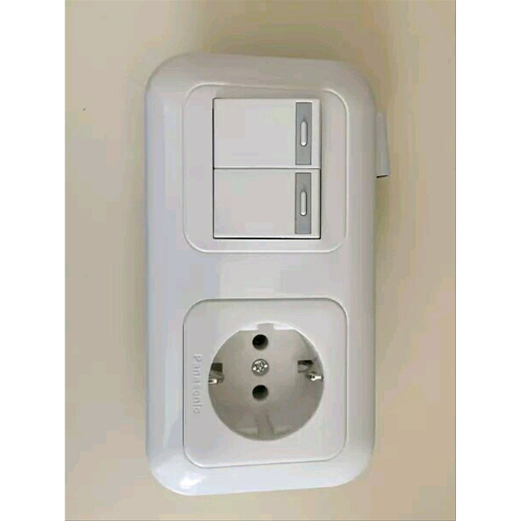 Stop Kontak dan Saklar Seri Double Colokan Panasonic WEJP 1131-7 Non CP