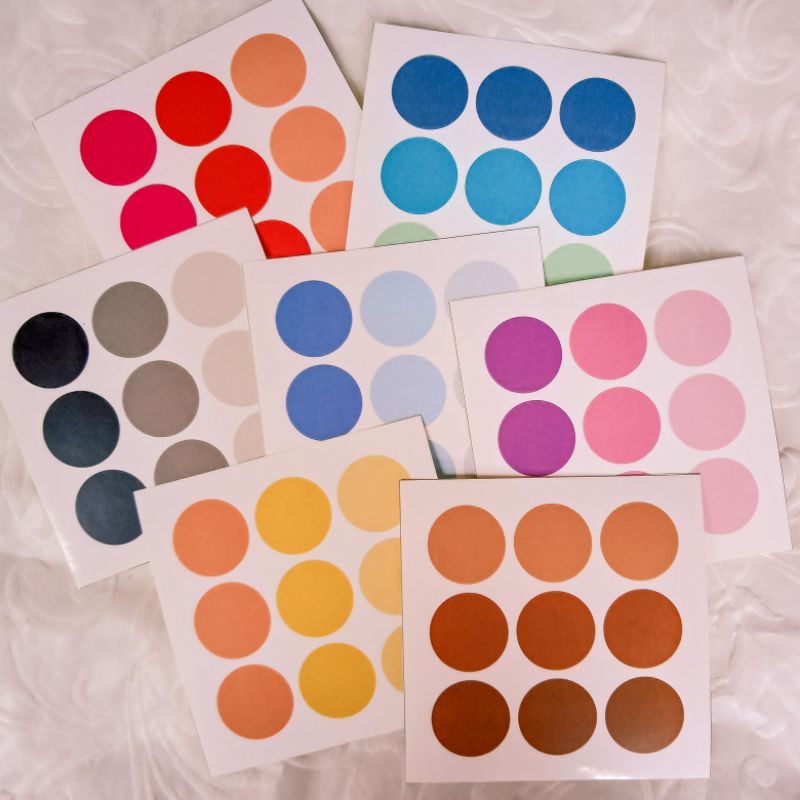 

(DSP) STICKER BULAT MINI BELUM DIPOTONG/STICKER BULAT LEMBARAN