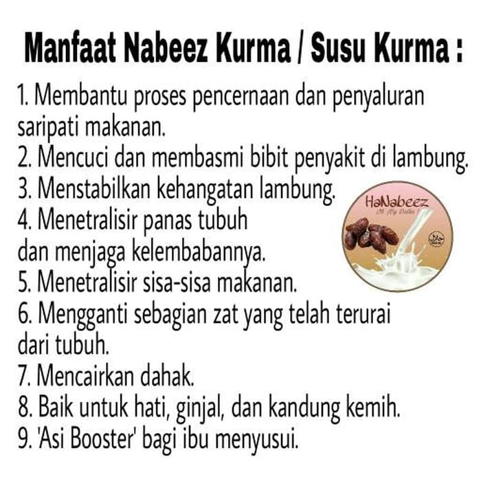 Suplemen Ibu Hamil Susu Asi Booster Susu Kurma Asi Booster Nabeez Hanabeez Rasa Mocha Indonesia