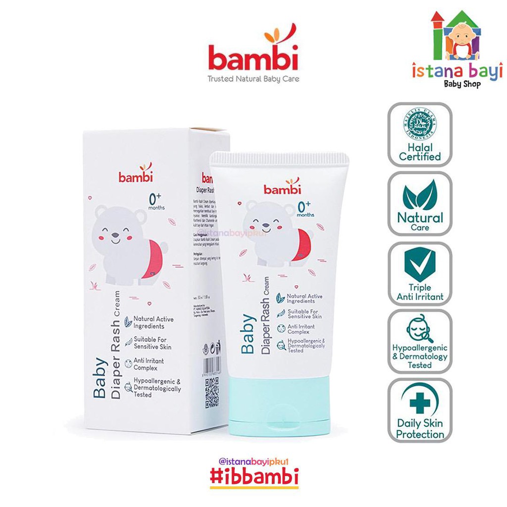 Bambi Rash Cream - Krim ruam bayi/Baby diaper cream