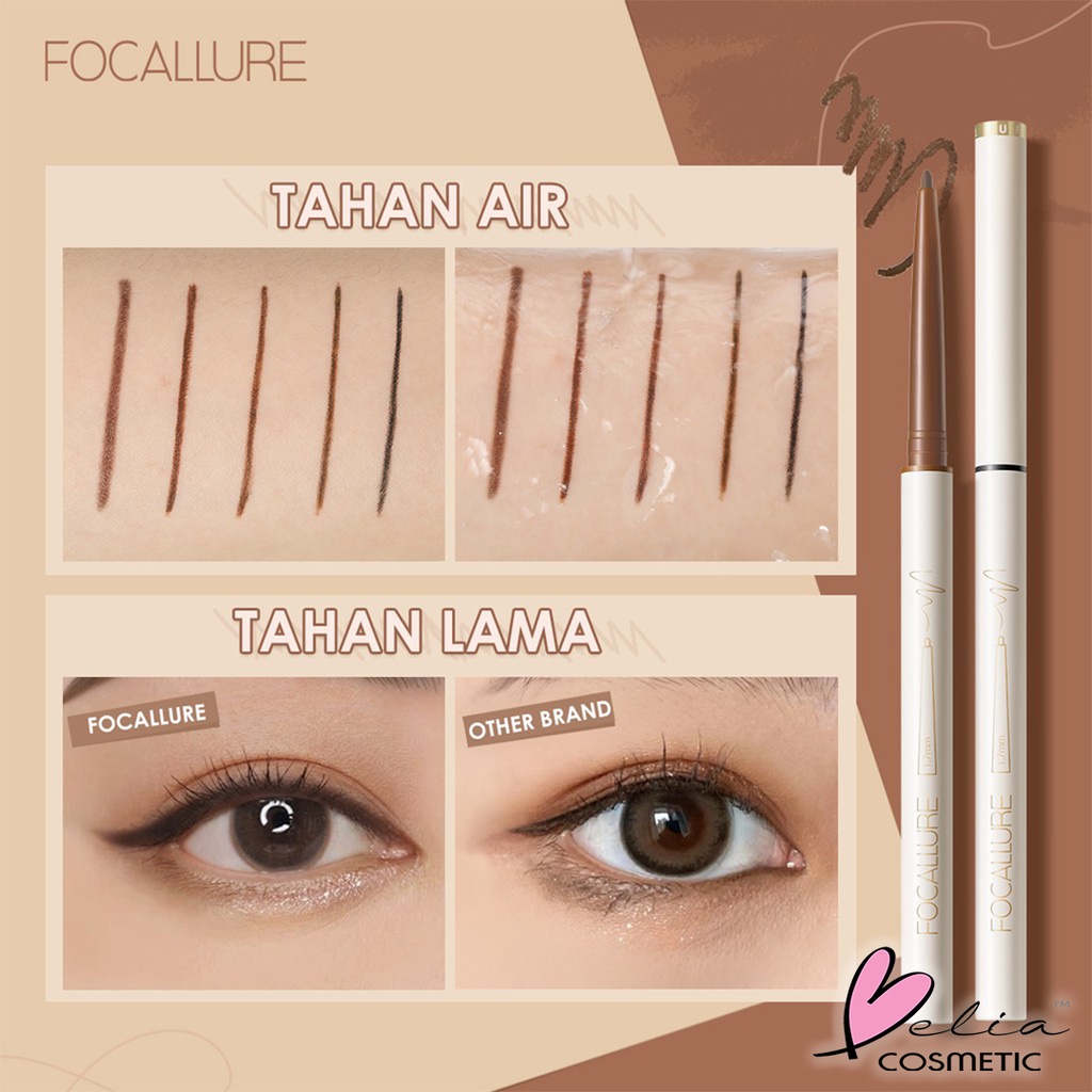 ❤ BELIA ❤ 'FOCALLURE Lasting Perfectly Defined Gel Eyeliner FA243' | 'Waterproof' | '#ConfidenceHalo Tahan air Eyeliner Gel pencil'