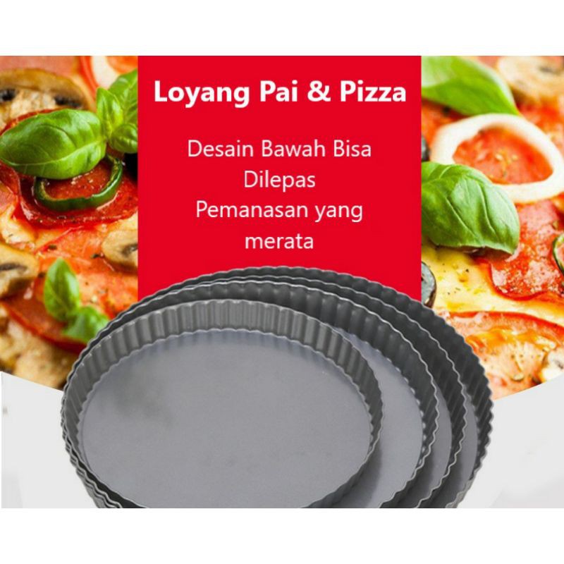 Loyang Cetakan Pizza Pan Pie Bahan Baja Anti Lengket