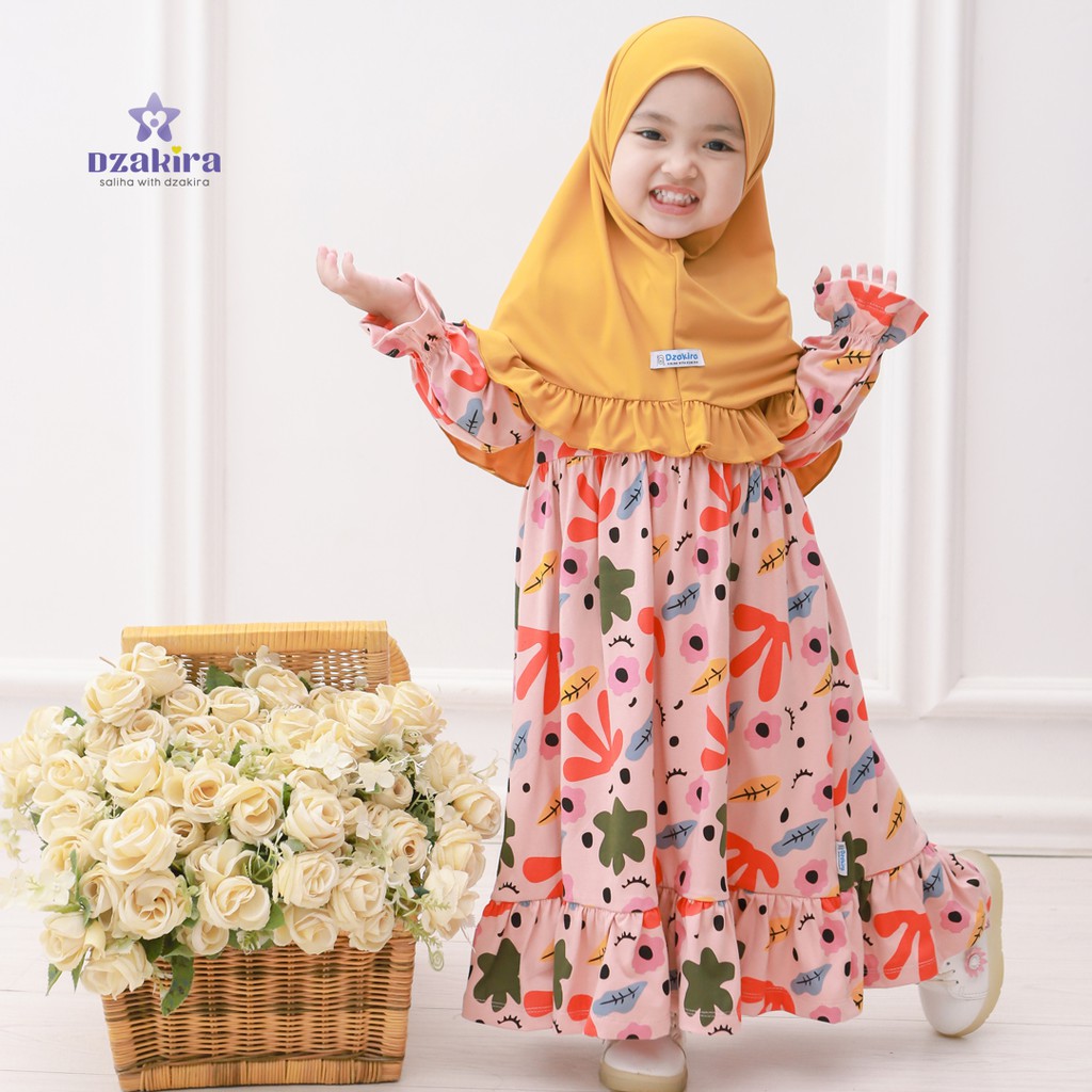 GAMIS KHALILA 0-3Y MOTIF BUNGA BAHAN PREMIUM COMBAD 24S