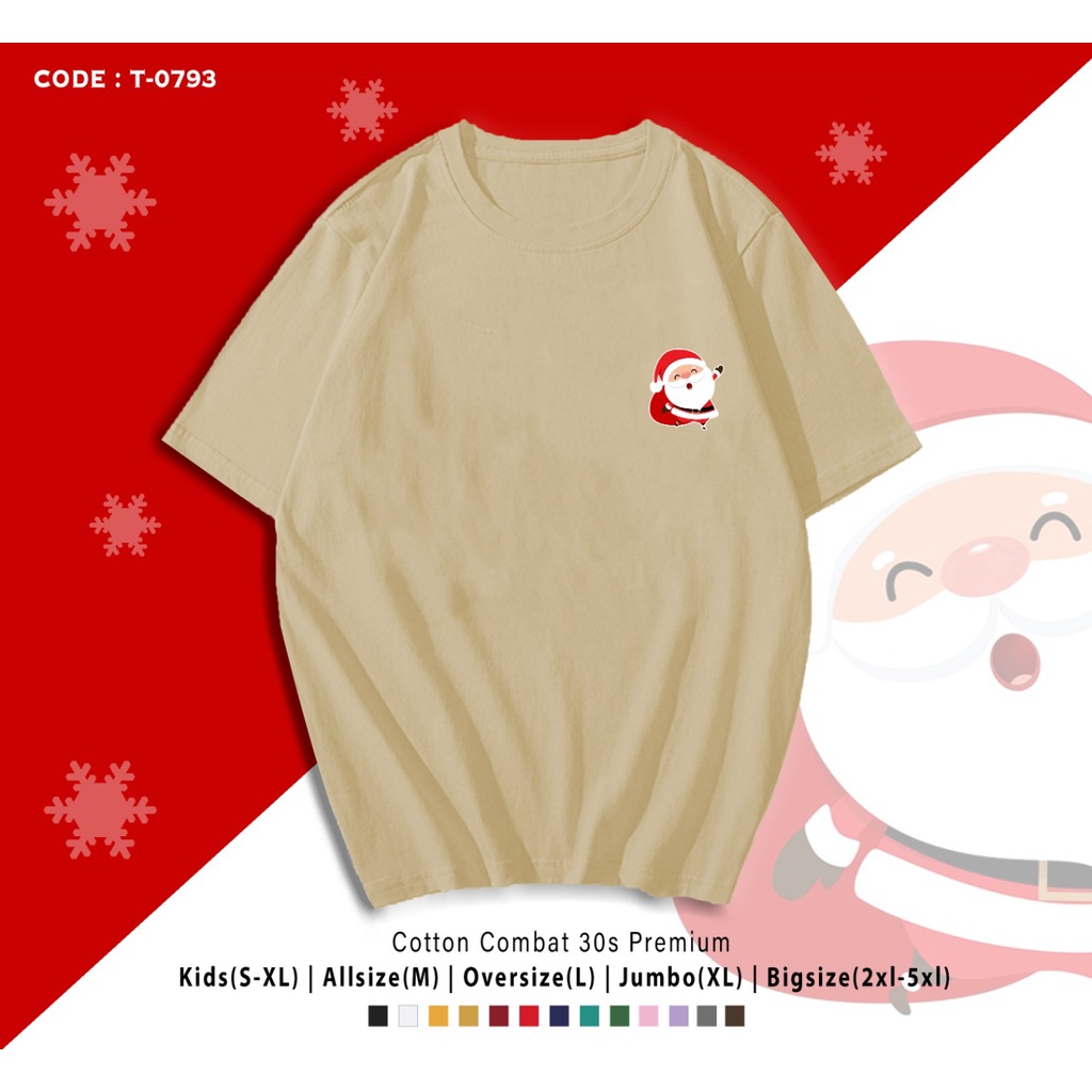 FREE CUSTOM NAMA - T-SHIRT / KAOS SANTA SIDE / KADO NATAL / BAJU KEMBARAN NATAL / KAOS CUSTOM KELUARGA