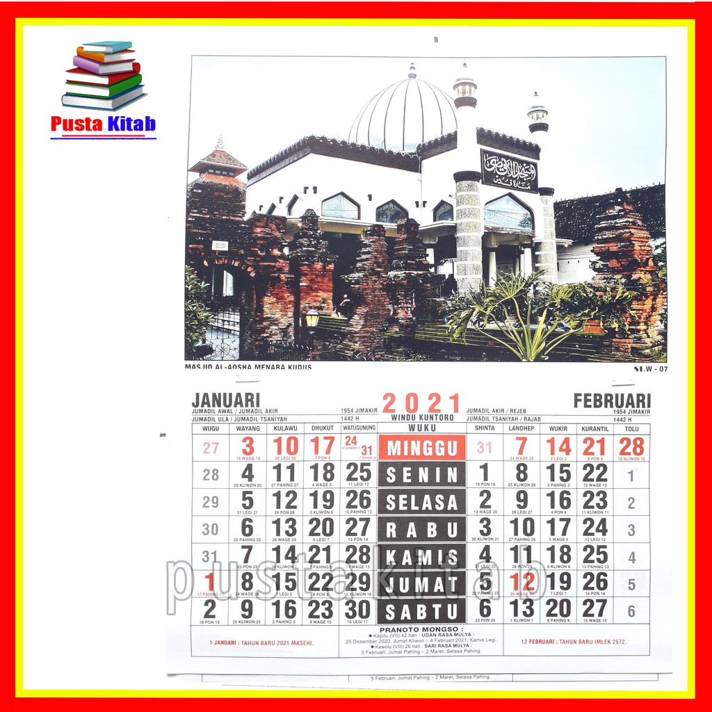 KALENDER 2021 TANGGALAN UKON UKON UKURAN 35cm x 26,5cm