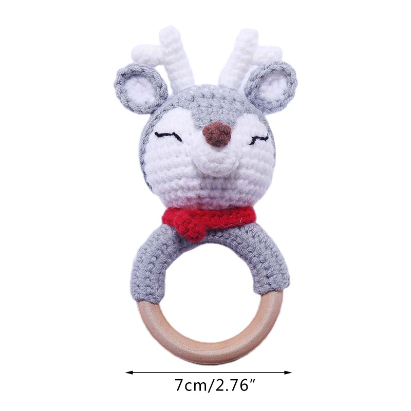 Mary Mainan Teether Bayi Newborn Model Rusa Crochet Bahan Kayu DIY