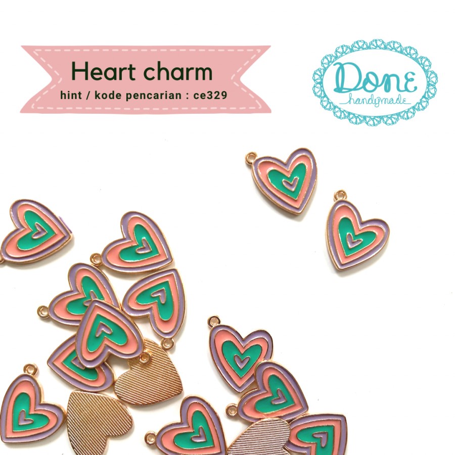 Done handymade love charm heart valentine accesories liontin ce329