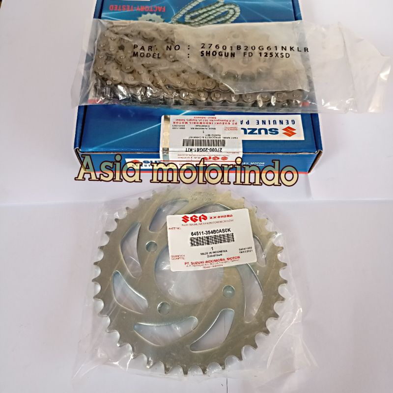 rantai gear set rantai ger set komplit Suzuki Shogun R 125 Shogun SP lama ORI SGP