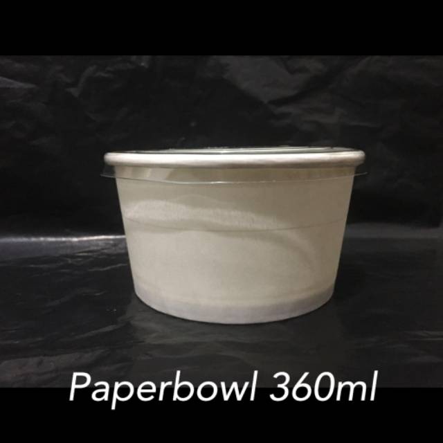 Paper bowl - mangkok kertas 360ml, 500ml, 650ml, 800ml + tutup isi 25 pcs/pack paperbowl