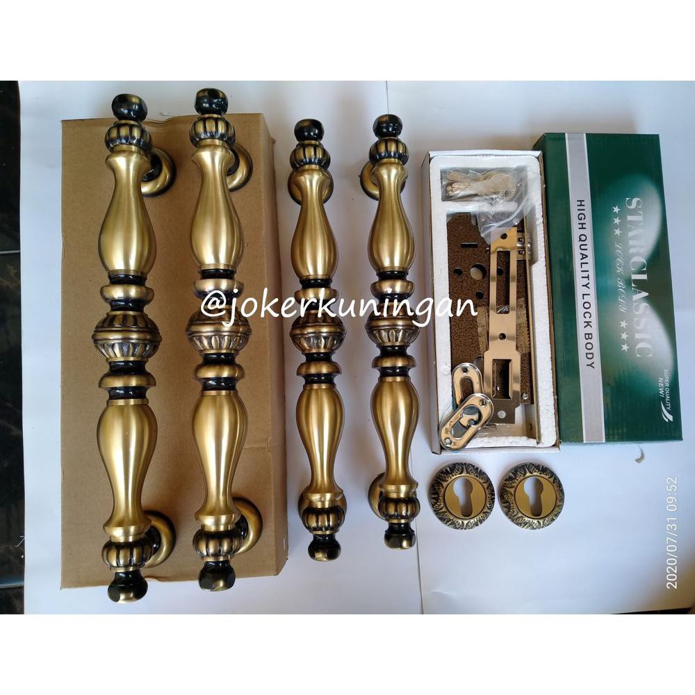 Handle pintu rumah / Gagang pintu rumah / Handle pintu rumah set kunci motif bimo Terbaik