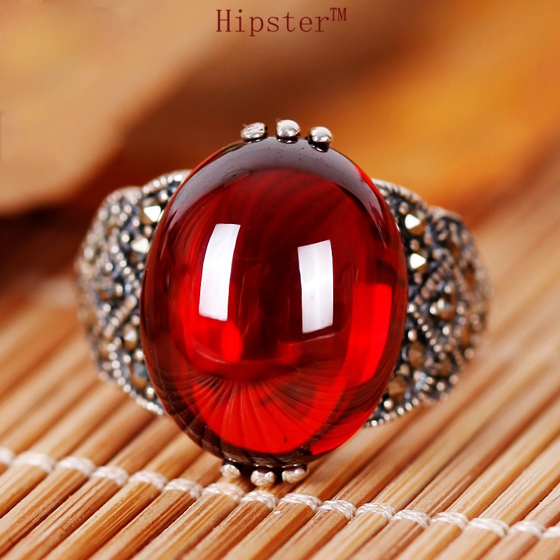 Hot Sale European and American Retro Temperament Personality Inlaid Colored Gems Ring