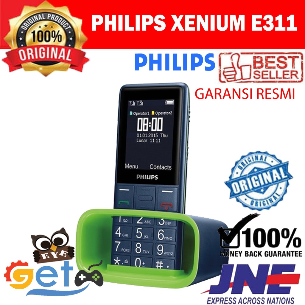 Hp Philips Xenium E311 Dual Sim - Garansi Resmi