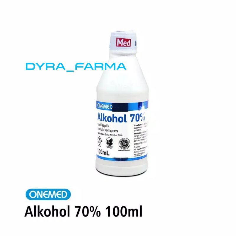 Alkohol 70% 100ml Onemed / Alkohol 100ml Onemed / Cairan Antiseptik Luka 100cc Onemed