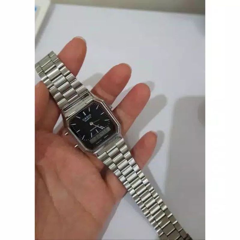 COD(Bayar Tujuan)JAM TANGAN PRIA/WANITA Casio Rantai Doubel Time AQ-230