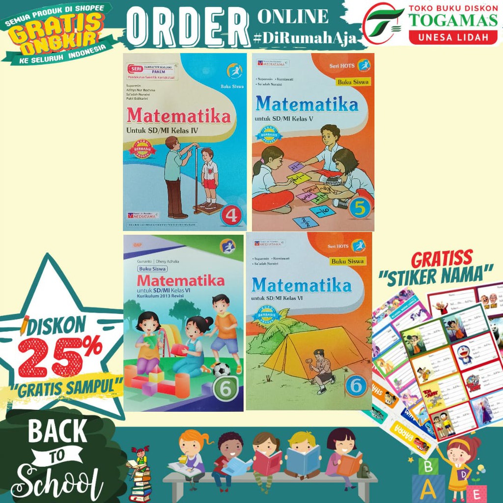 BUKU SISWA MATEMATIKA SD /MI KELAS IV, V, VI SERI HOTS K2013 FREE SAMPUL